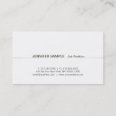 Moderne professionele elegante zwart wit goud visitekaartje (Achterkant)