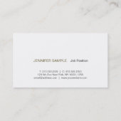 Moderne professionele elegante zwart wit goud visitekaartje (Achterkant)