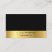 Moderne, professionele, elegante zwarte goudplatte visitekaartje (Achterkant)
