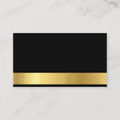Moderne, professionele, elegante zwarte goudplatte visitekaartje (Achterkant)