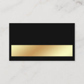Moderne, professionele, elegante zwarte goudplatte visitekaartje (Achterkant)