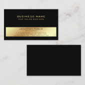 Moderne, professionele, elegante zwarte goudplatte visitekaartje (Voorkant / Achterkant)
