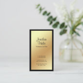 Moderne, professionele, elegante zwarte goudplatte visitekaartje (Staand voorkant)