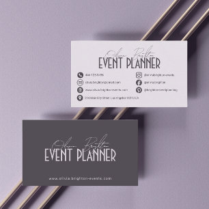 Moderne professionele evenementenplanner chic visitekaartje