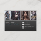 Moderne professionele Fantasy Artwork Visitekaartje (Achterkant)