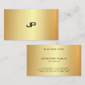 Moderne professionele Faux Gold Monogram Elegant Visitekaartje (Voorkant / Achterkant)