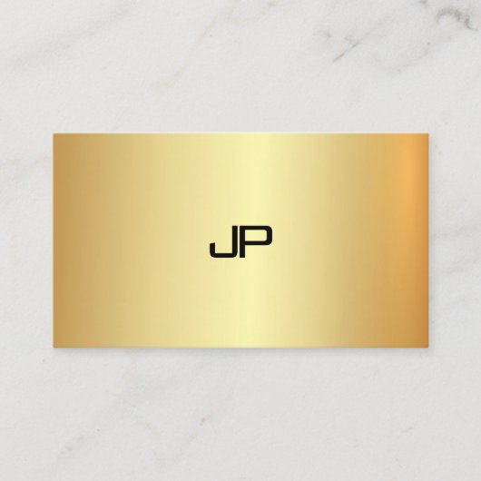 Moderne professionele Faux Gold Monogram Elegant Visitekaartje (Voorkant)