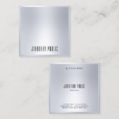 Moderne professionele Faux Silver Elegante Sjabloo Vierkante Visitekaartje (Voorkant / Achterkant)