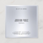 Moderne professionele Faux Silver Elegante Sjabloo Vierkante Visitekaartje (Achterkant)
