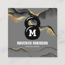 Moderne professionele fitnesstrainer vierkante visitekaartje