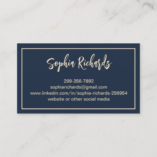 Moderne professionele foto-Afstuderen Visitekaartje (Achterkant)