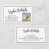 Moderne professionele foto-Afstuderen Visitekaartje (Voorkant / Achterkant)