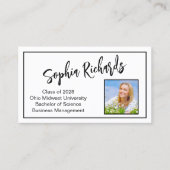 Moderne professionele foto-Afstuderen Visitekaartje (Voorkant)