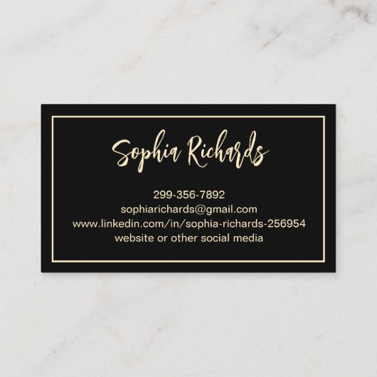 Moderne professionele foto-Afstuderen Visitekaartje (Achterkant)