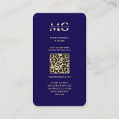 Moderne Professionele Foto Donkerblauw Faux Gol Visitekaartje (Achterkant)