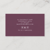 Moderne professionele foto Plum Visitekaartje (Achterkant)