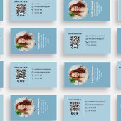 Moderne professionele foto QR-code blauw Visitekaartje