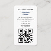 Moderne professionele foto QR-code Visitekaartje (Achterkant)