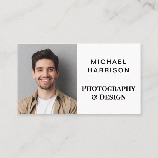 Moderne professionele foto QR-code Visitekaartje (Voorkant)