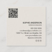 Moderne professionele foto vierkante visitekaartje (Achterkant)