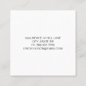 Moderne professionele foto vierkante visitekaartje (Achterkant)