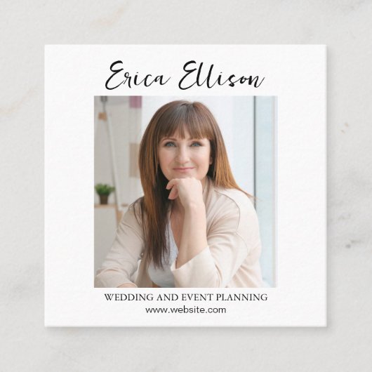 Moderne professionele foto vierkante visitekaartje (Voorkant)