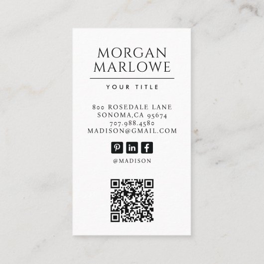 Moderne professionele foto visitekaartje (Achterkant)