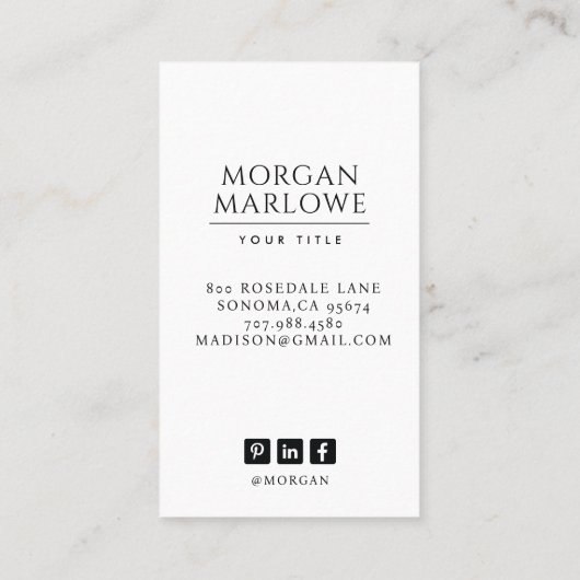 Moderne professionele foto visitekaartje (Achterkant)