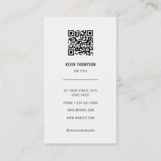 Moderne Professionele Foto Zakelijke Logo QR Code Visitekaartje (Achterkant)