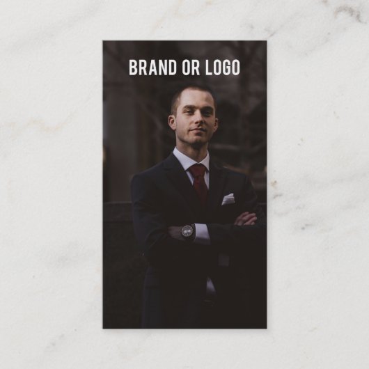 Moderne Professionele Foto Zakelijke Logo QR Code Visitekaartje (Voorkant)