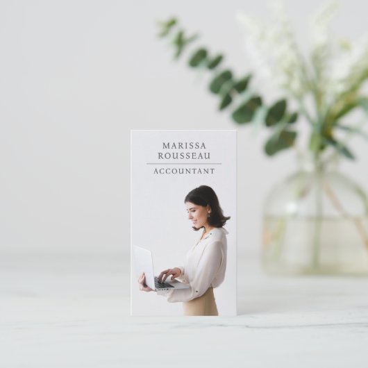 Moderne professionele fotoaccountant visitekaartje (Staand voorkant)