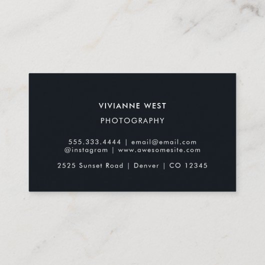 Moderne professionele fotograaf QR-code Visitekaartje (Achterkant)