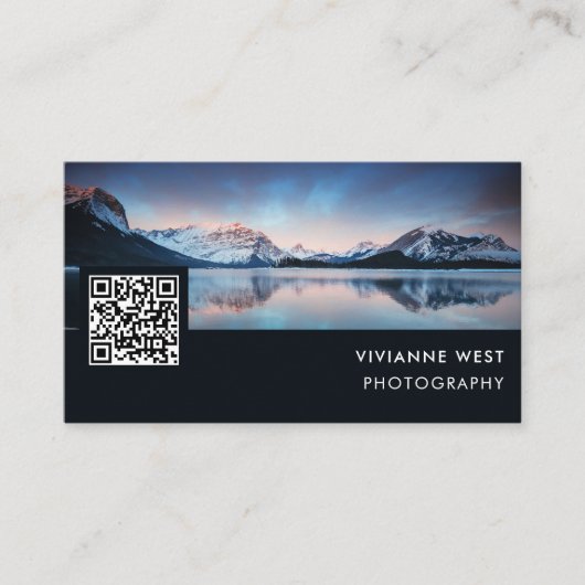 Moderne professionele fotograaf QR-code Visitekaartje (Voorkant)
