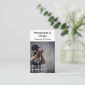 Moderne & Professionele Fotograaf QR Code Visitekaartje (Staand voorkant)