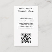 Moderne & Professionele Fotograaf QR Code Visitekaartje (Achterkant)