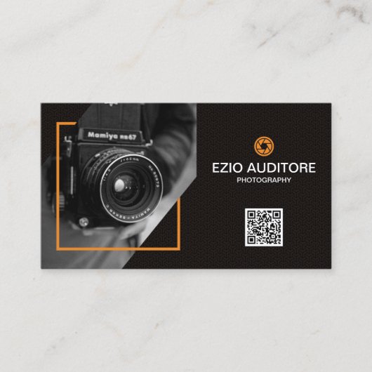 Moderne professionele fotograaf visitekaartje (Voorkant)