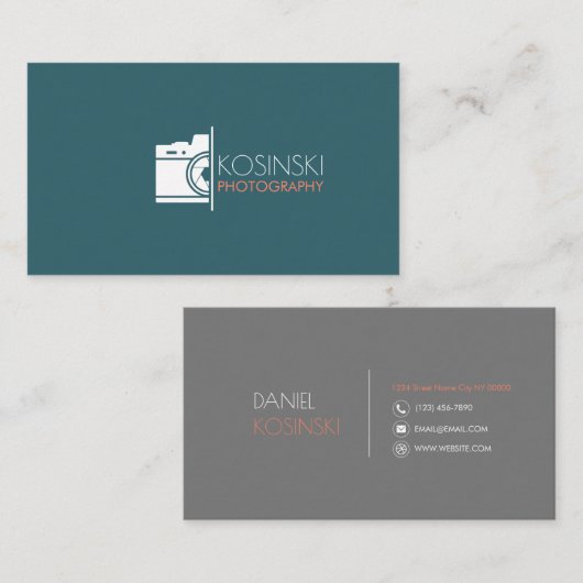 Moderne professionele fotograaf Visitekaartje (Voorkant / Achterkant)
