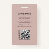 Moderne professionele foto's en Logo van onroerend Badge (Achterkant)