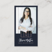 Moderne professionele foto's en Logo van onroerend Visitekaartje (Voorkant)