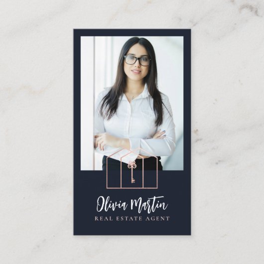 Moderne professionele foto's en Logo van onroerend Visitekaartje (Voorkant)
