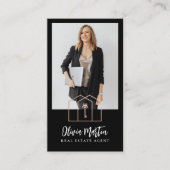 Moderne professionele foto's en Logo van onroerend Visitekaartje (Voorkant)