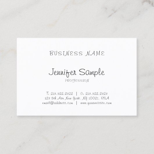 Moderne professionele freehand script elegante gew visitekaartje (Voorkant)
