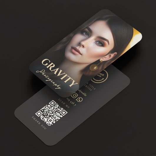 Moderne professionele freelance fotograaf QR Logo Visitekaartje