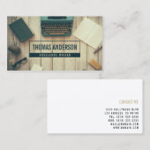 Moderne professionele freelance schrijfmachine visitekaartje (Voorkant / Achterkant)