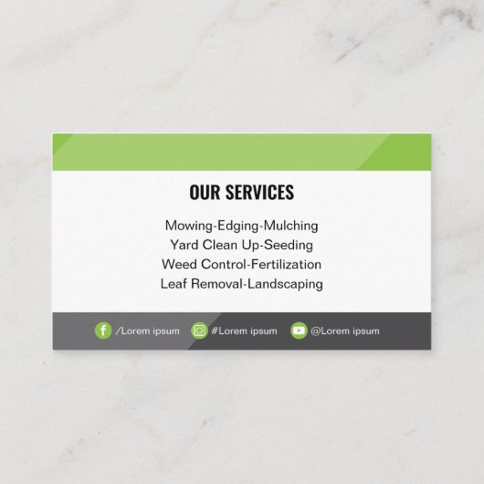Moderne & Professionele Gazonzorg Sociale Media Gr Visitekaartje (Achterkant)