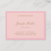 Moderne professionele gecalligraveerde elegant roz visitekaartje (Achterkant)