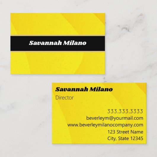 Moderne professionele gele Visitekaartje (Voorkant / Achterkant)