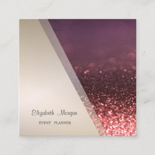 Moderne professionele geometrische glitter Bokeh Vierkante Visitekaartje