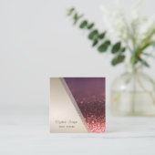 Moderne professionele geometrische glitter Bokeh Vierkante Visitekaartje (Staand voorkant)
