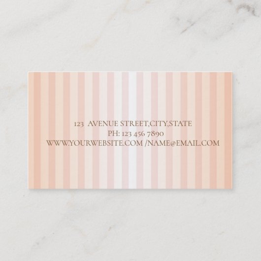 Moderne, professionele, gestreept Waterverf bloeme Visitekaartje (Achterkant)